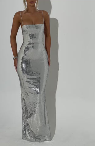 Dominique Maxi Dress - Silver