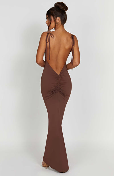 Mabel Maxi Dress - Chocolate