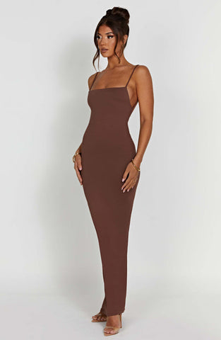 Mabel Maxi Dress - Chocolate