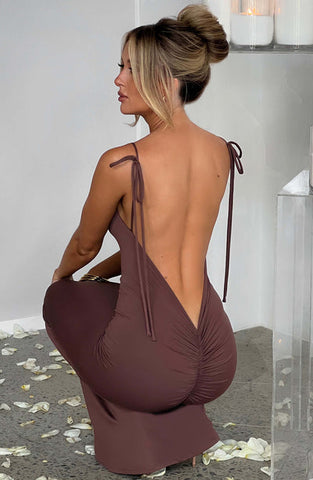 Mabel Maxi Dress - Chocolate