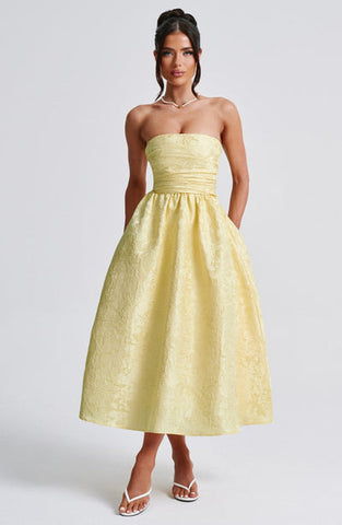 Erin Midi Dress - Lemon