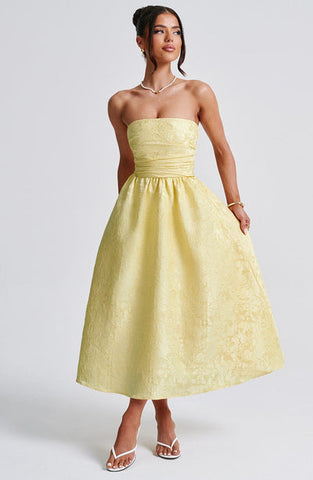 Erin Midi Dress - Lemon