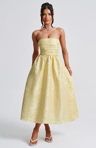 Erin Midi Dress - Lemon