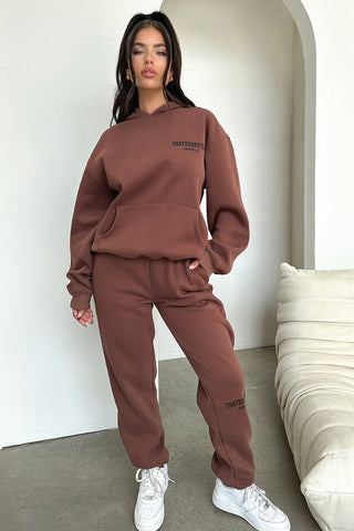 Oversize Hoodie Set - Brown