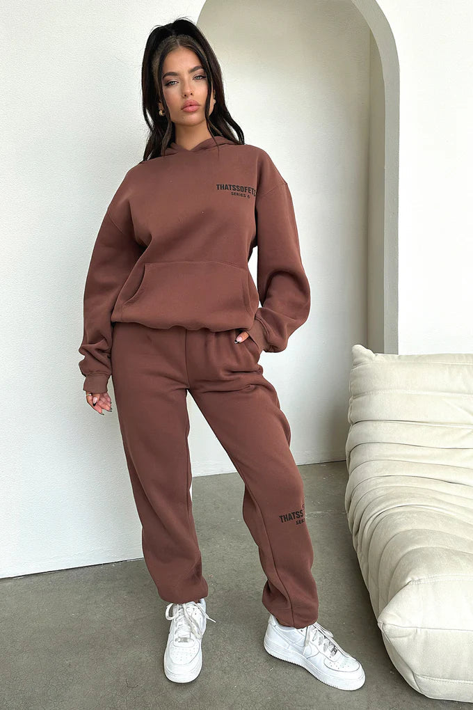 Oversize Hoodie Set - Brown