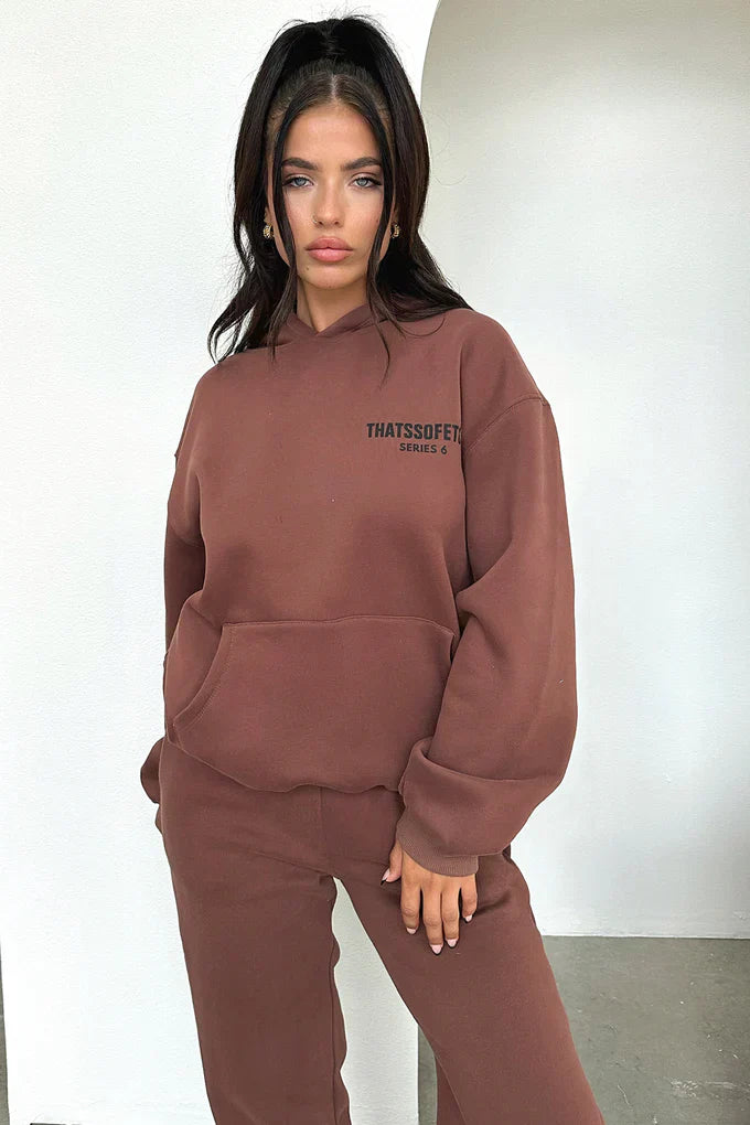 Oversize Hoodie Set - Brown