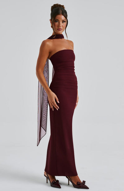 Kiera Maxi Dress - Cherry Lacquer