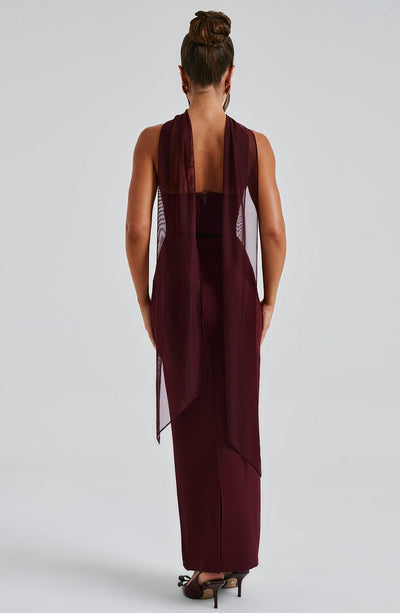 Kiera Maxi Dress - Cherry Lacquer