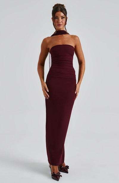 Kiera Maxi Dress - Cherry Lacquer