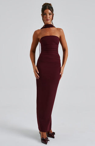 Kiera Maxi Dress - Cherry Lacquer